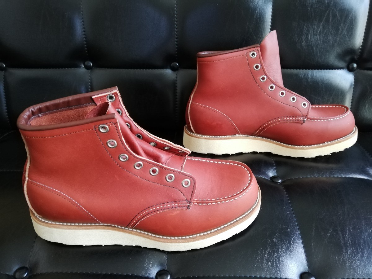 未使用 99年製 RED WING 8875 羽刺繍タグ 8.5E made in USA 超希少 デッドストック オロラセット レッドウィング 6インチ モックトゥの画像3