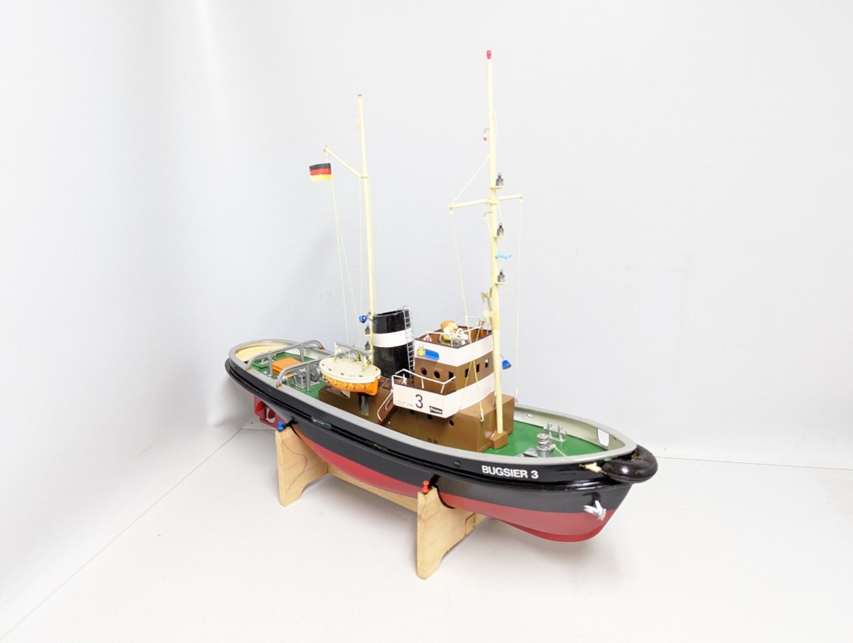 2022高い素材 完成品 動作品 全長約80cm ■希少 RC 台座付き■ 木製 電動 ボート タグボート 3 BUGSIER 船、ボート 2022高い素材 完成品 動作品 全長約80cm ■希少 RC 台座付き■ 木製 電動 ボート タグボート 3 BUGSIER 船、ボート