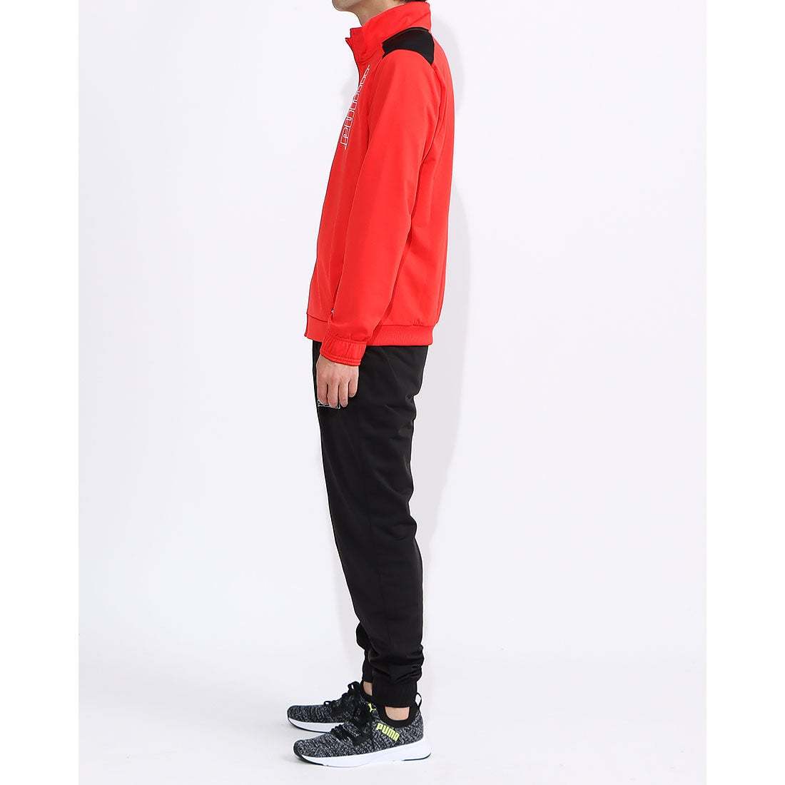  Puma graphic tricot to Lux -tsuL size red / black GRAPHIC stand-up collar jacket & pants jersey top and bottom set 