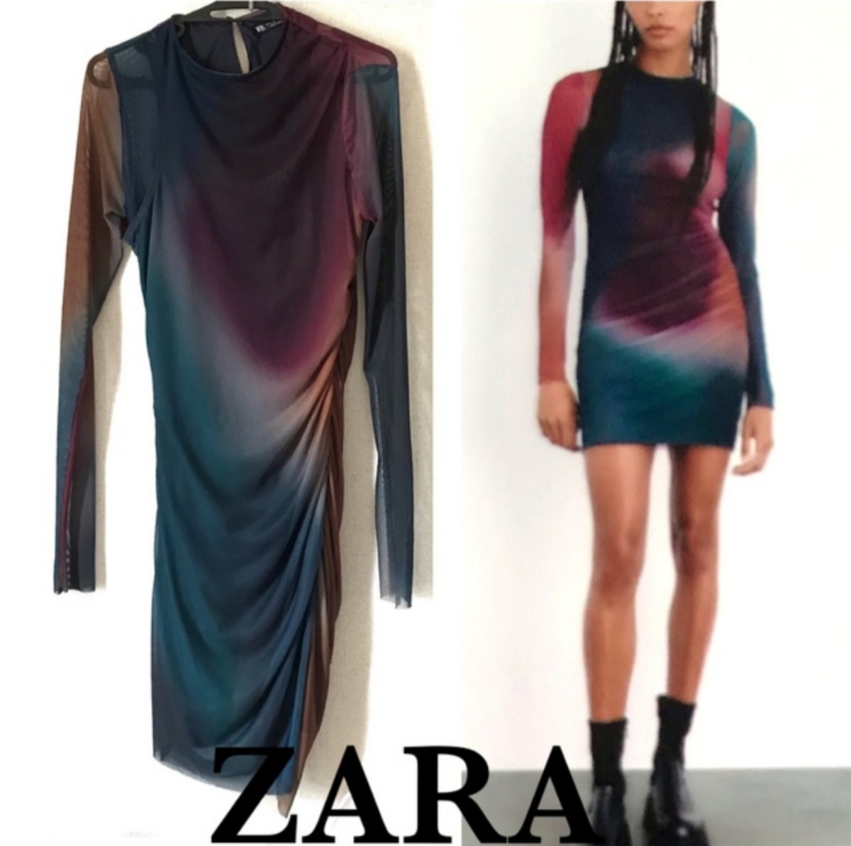 新品 未使用 タグ付き ZARA ザラ タイト ミニ チュール 新品 未使用 タグ付き ZARA ザラ タイト ミニ チュール