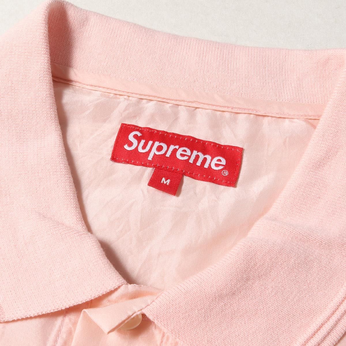 supreme jacquard logo silk polo 18ss シルクポロシャツ ピンク シュプリーム