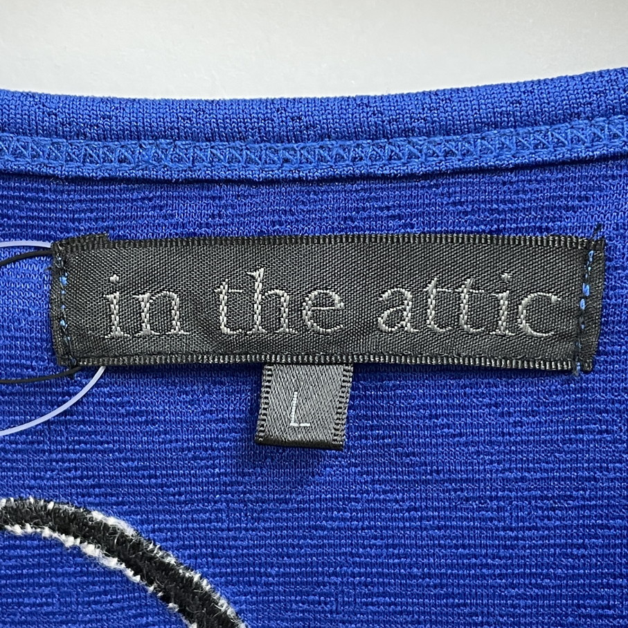 未使用品 /L/ in the attic ブルー 半袖Tシャツ メンズ レディース トップス タグ刺繍 カジュアル ストリート アウトドア インジアティックの画像8