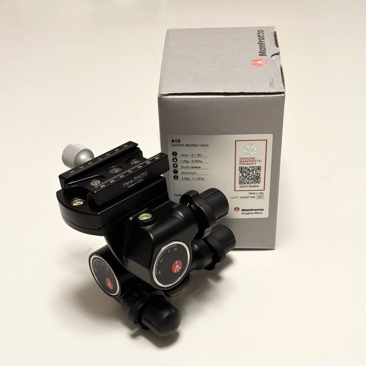 Manfrotto ギア付きジュニア雲台 410 Hejnar Photo アルカスイス Manfrotto ギア付きジュニア雲台 410 Hejnar Photo アルカスイス