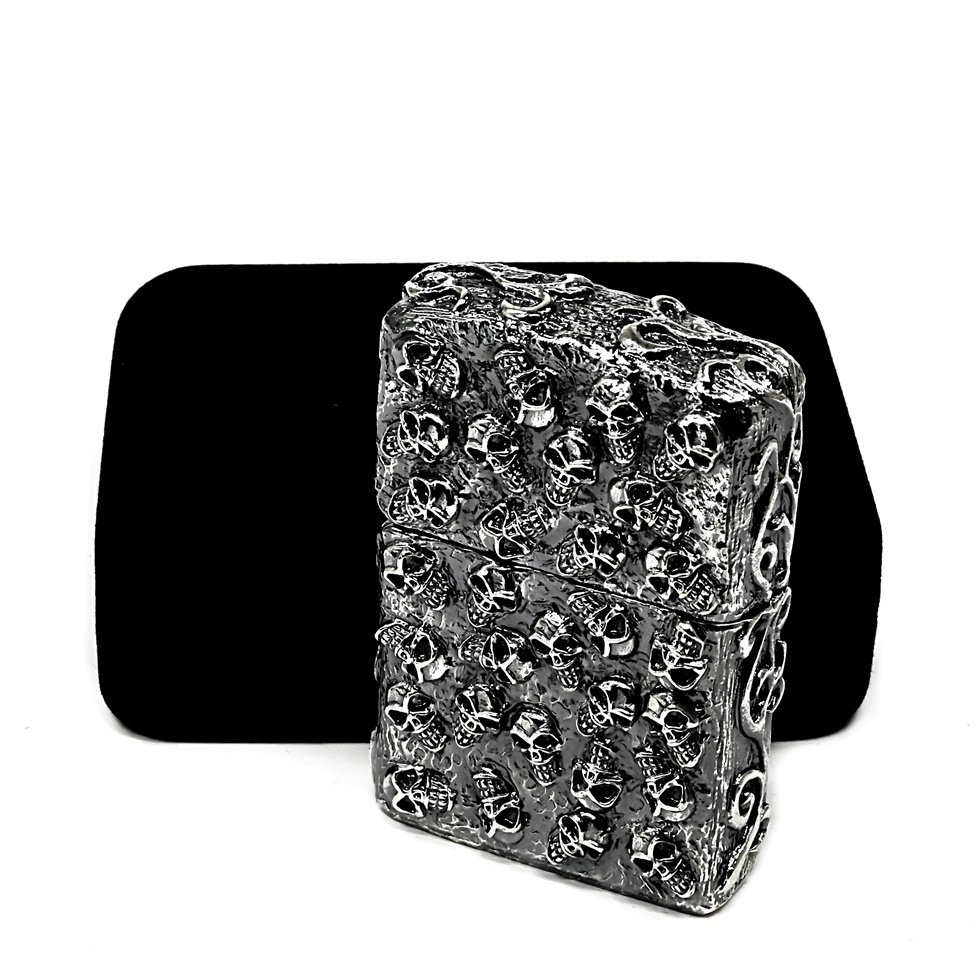 ZIPPO 5面 スカルジャケット 重厚 立体彫刻 シルバー ジッポー