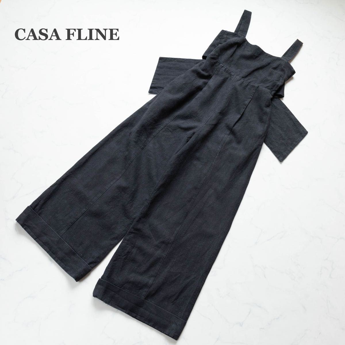 人気】CASA FLINE バックタイベアオールインワン ブラック FREEサイズ