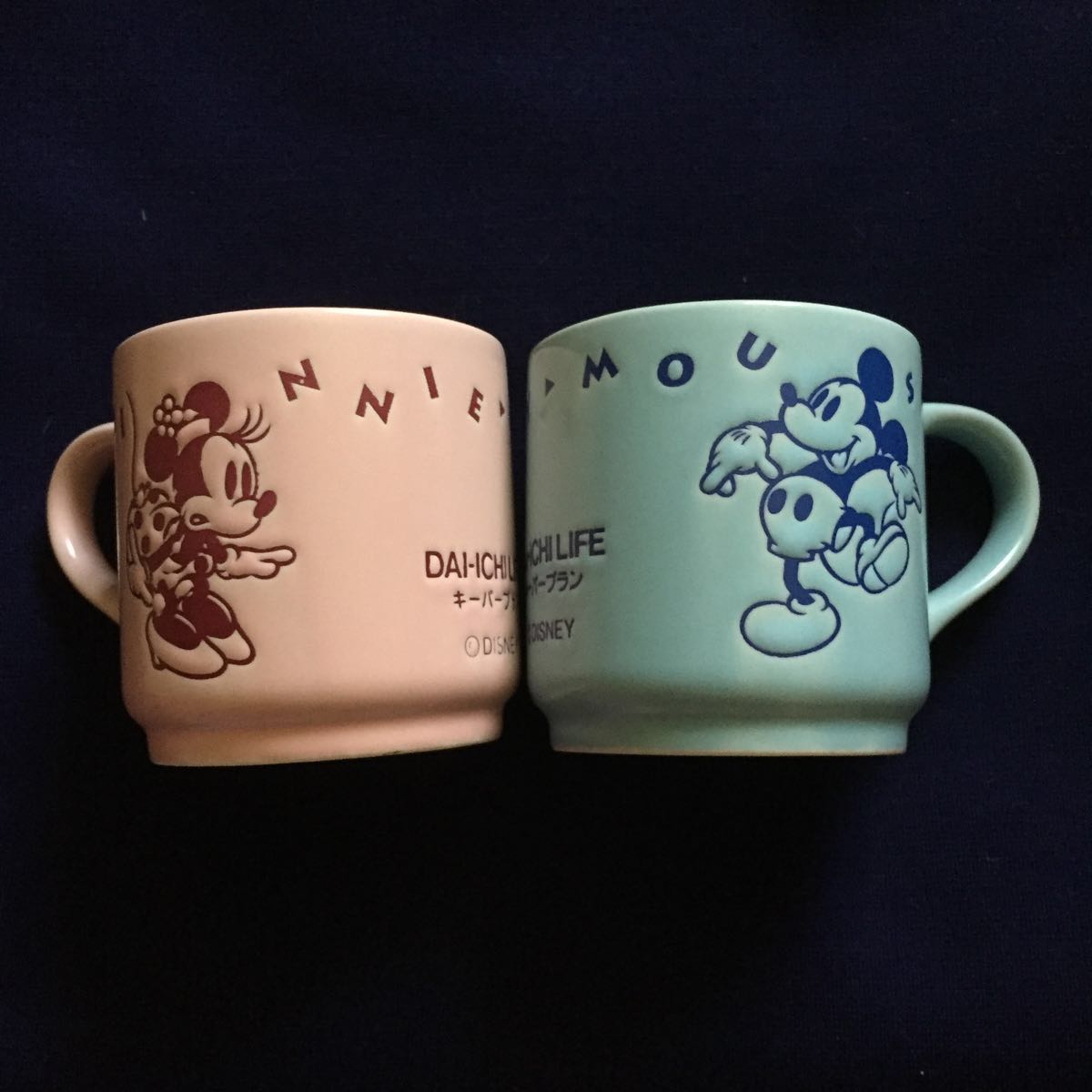 激レア非売品 第1生命 Disney ディズニー ミッキーマウス&ミニーマウス マグカップ ペアセット_画像2