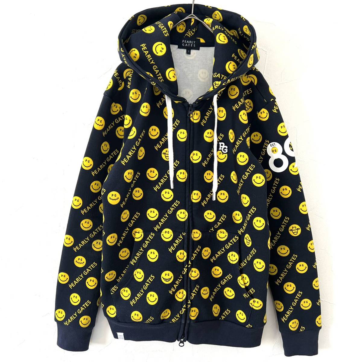[ free shipping ]Pearly Gates Pearly Gates total pattern Nico Chan Smile Parker Zip lady's 1 M Golf golf hood 