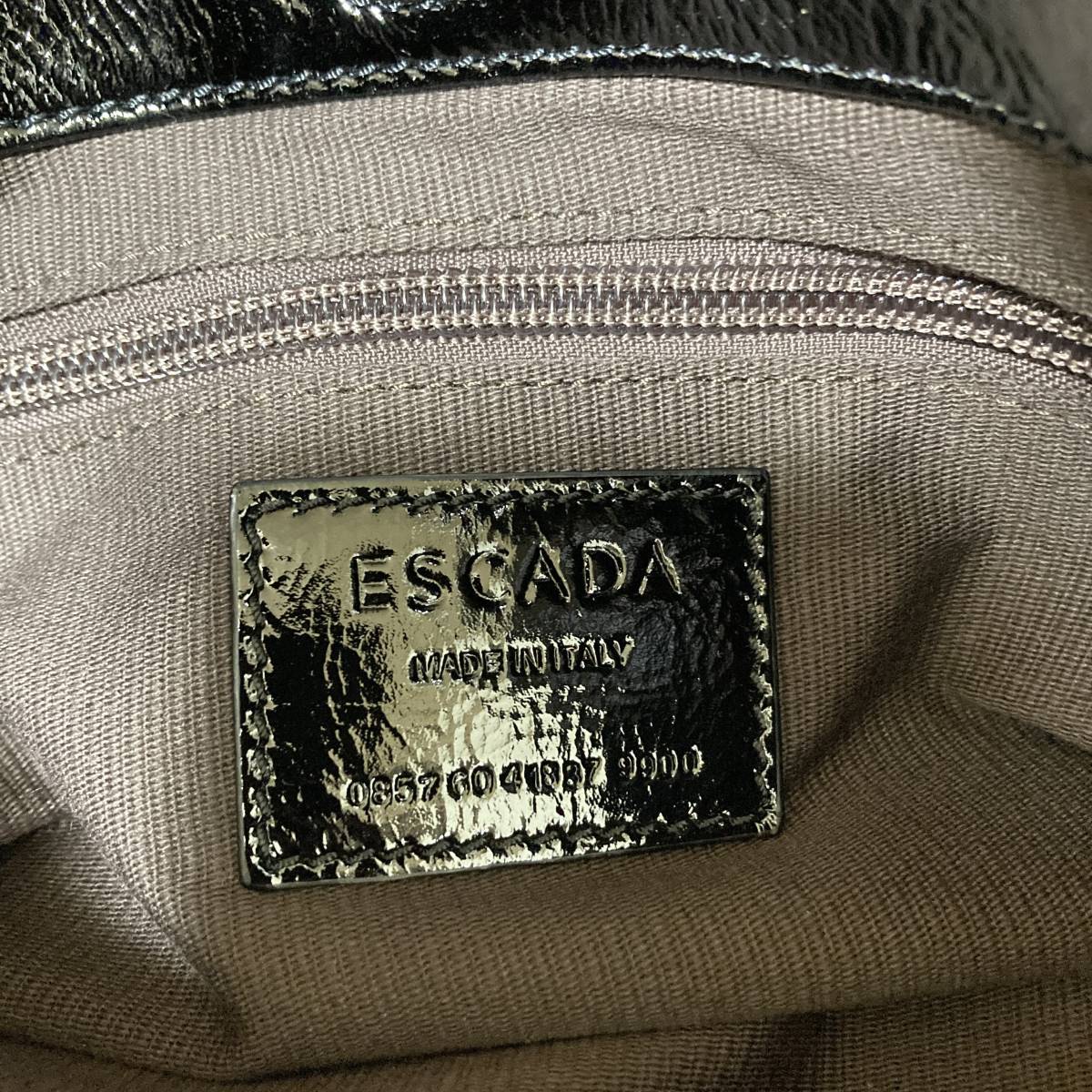 ESCADA(エスカーダ) エナメル ミニボストンバッグ ブラック 黒_画像6