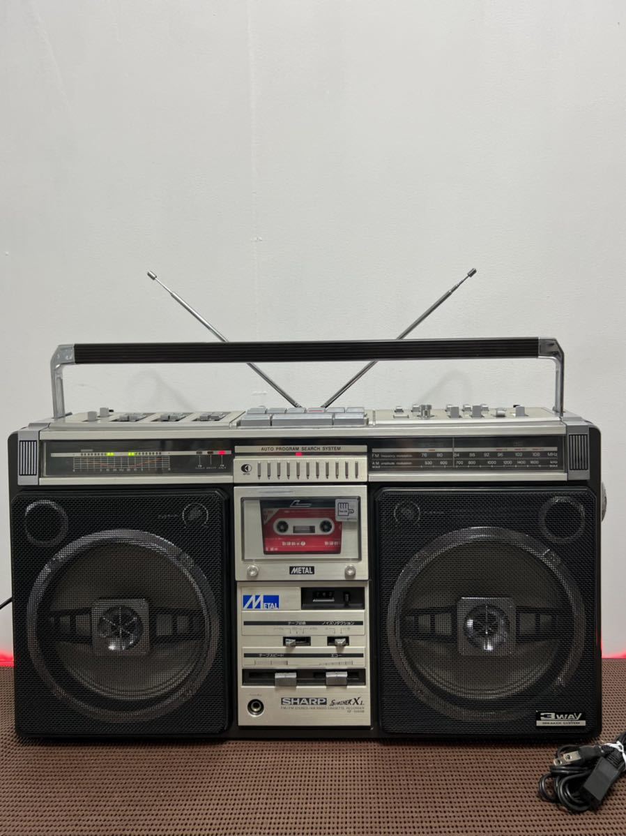 昭和レトロSHARP シャープ ラジカセ GF-508SB動作確認現状品内蔵