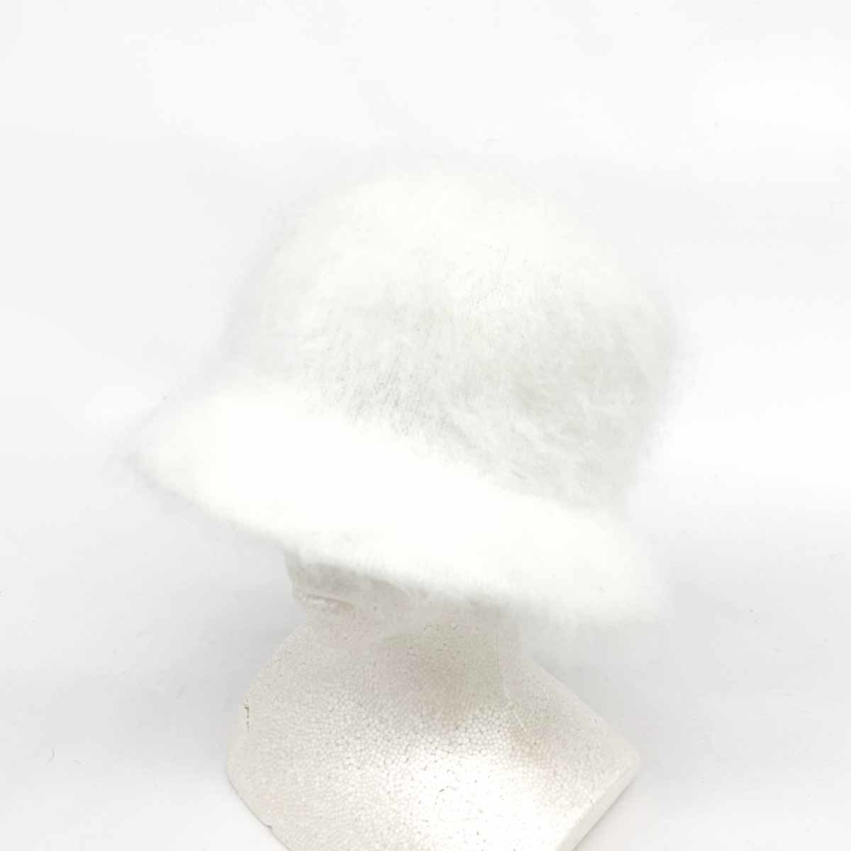 未使用品◆CA4LA カシラ 帽子 ◆ZKN02279 ホワイト ポリエステル ウール アンゴラ レディース ハット hat 服飾小物_画像1