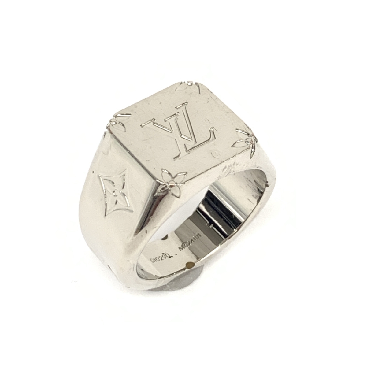 Louis Vuitton LOUIS VUITTON signet ring M62488 men's silver color monogram