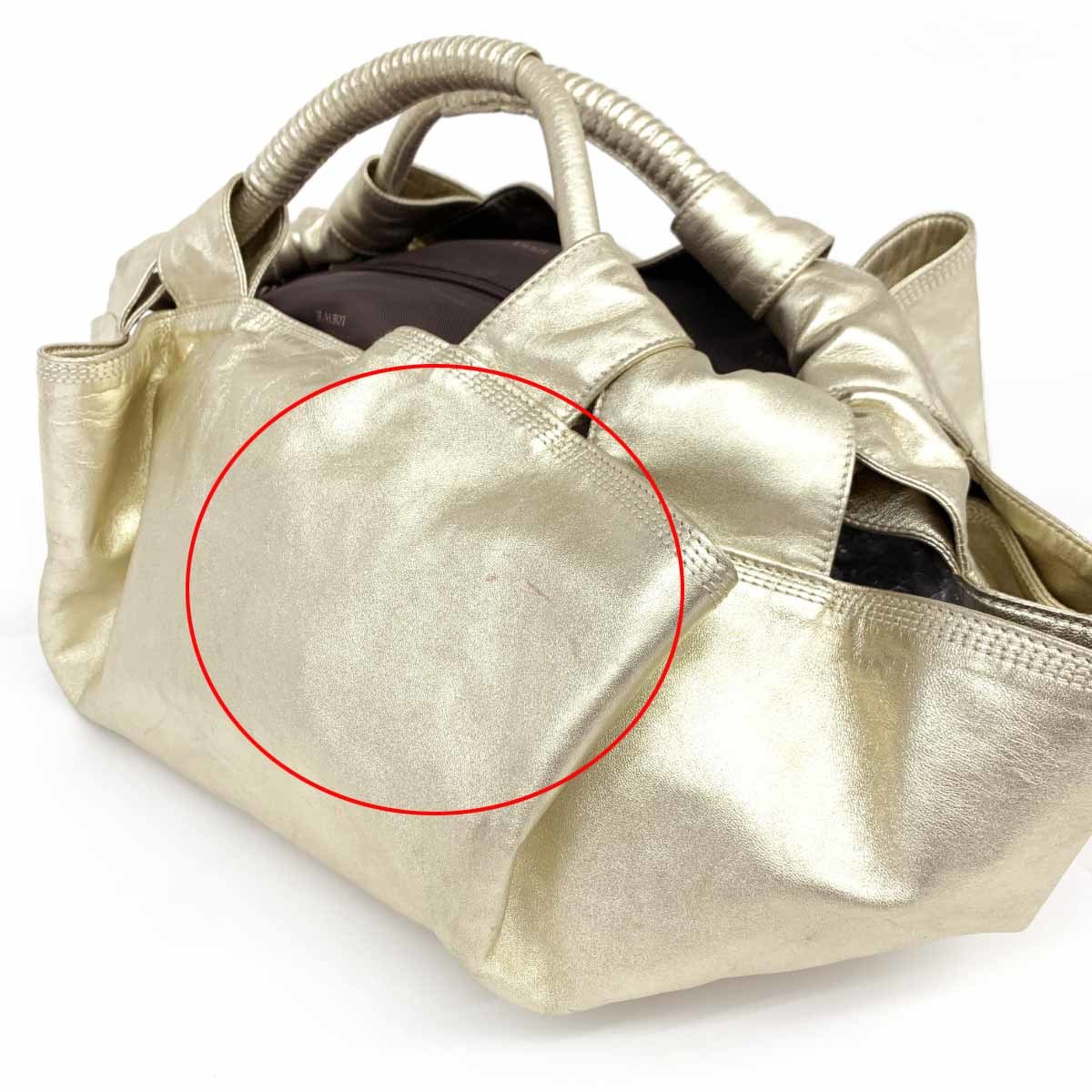 良好◇LOEWE ロエベ ナッパアイレ トートバッグ◇ シャンパンゴールド