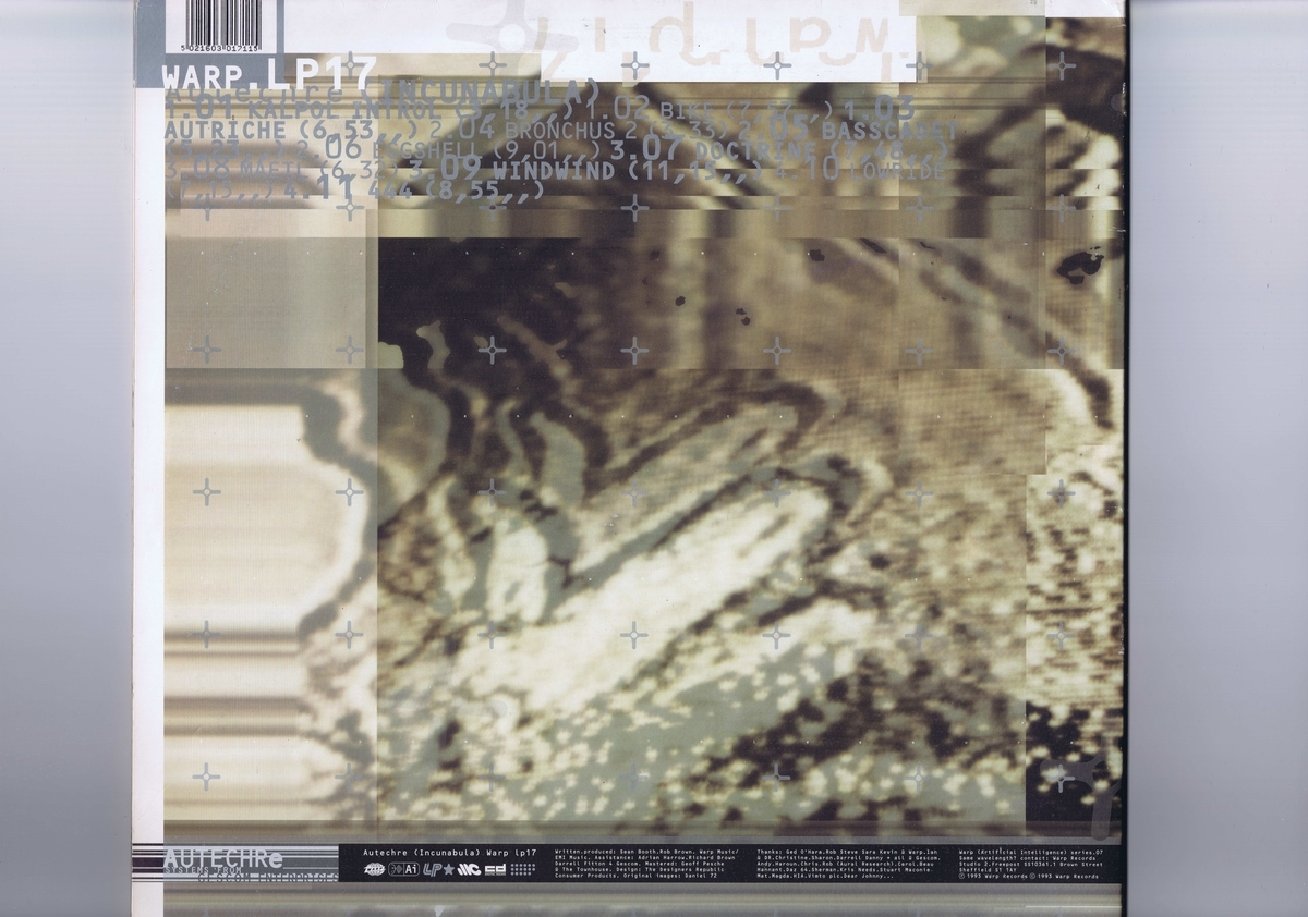 UK盤 Autechre / Incunabula / オウテカ WARP LP17R, Warp lp17r, Warp LP17R_画像2