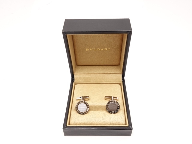 BVLGARI ブルガリ 　BB　ラウンド カフス ホワイトゴールド 750WG 中古　送料無料