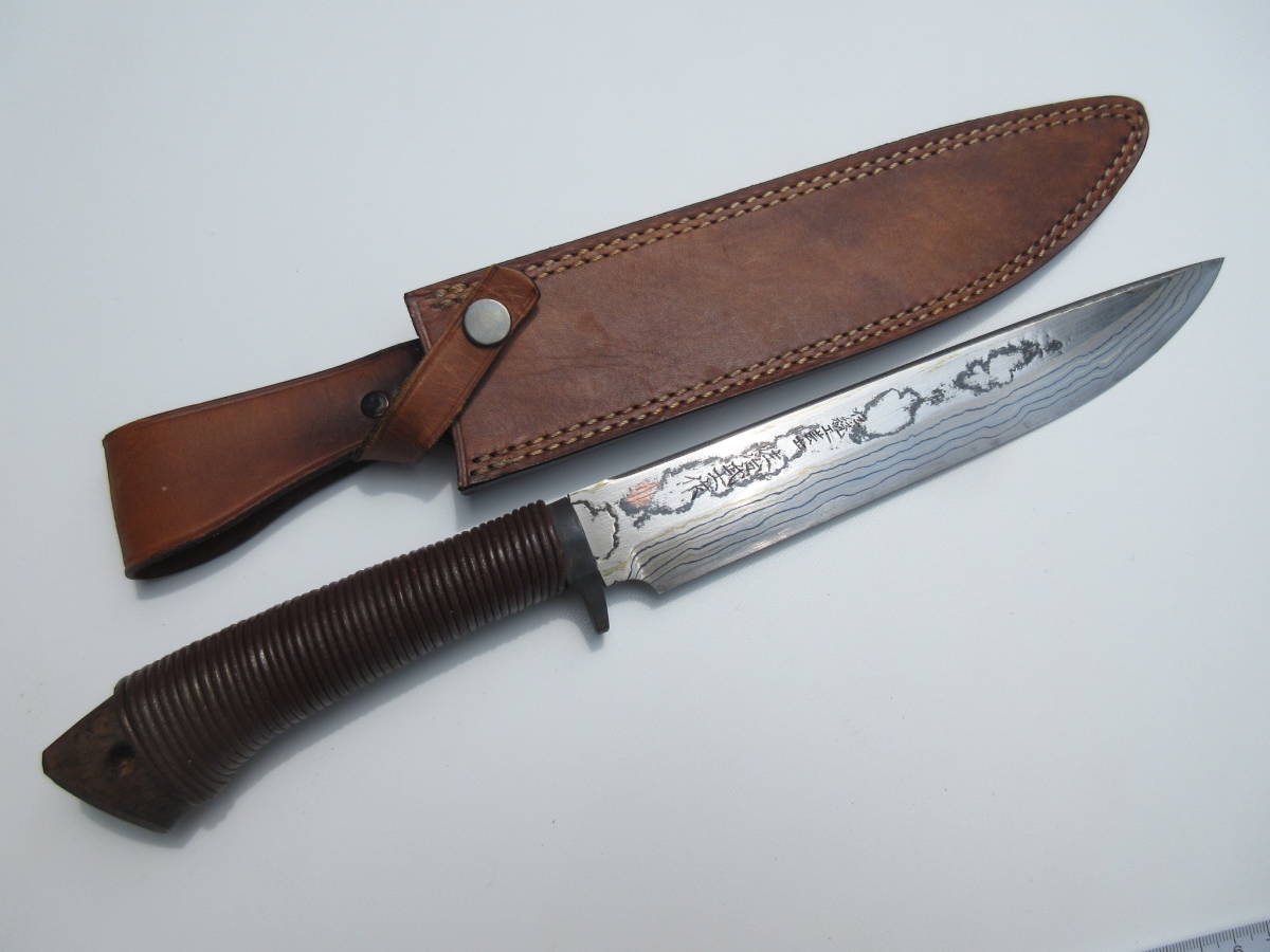 伝統工芸士 佐治武士 大鉈 ダマスカス 和式ナイフ 剣鉈 8寸 和鋼和式