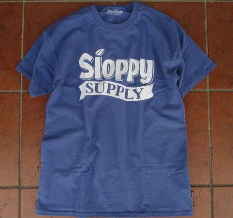 SALE！アメリカ製！コダワリのTシャツメーカー！SLOPPY・SUPPLY（USA)メリカ製・プリントTシャツ「ＳＬＯＰＰＹＣＡＮＡ」ブルー：Lサイズ_画像1