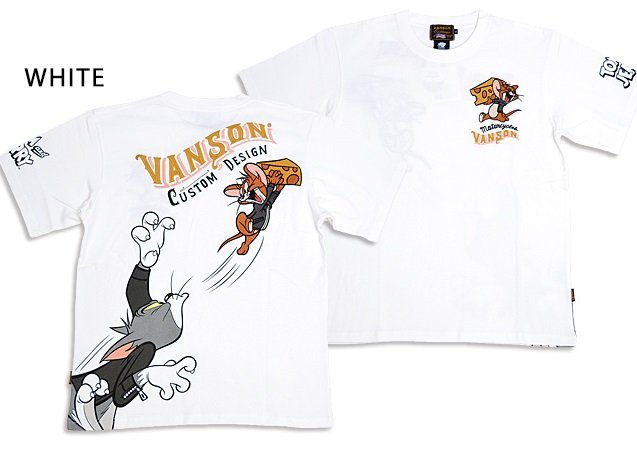 メーカー包装済】 vanson×TOM&JERRYコラボ 天竺半袖Tシャツ◇vanson