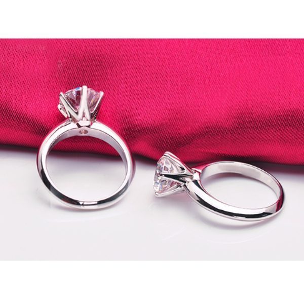 LDL1196#17号　一粒　ダイヤ　婚約指輪　マリッジリング　結婚指輪　レディース　シルバー　シンプル　ダイヤリング　リング　エンゲージリング