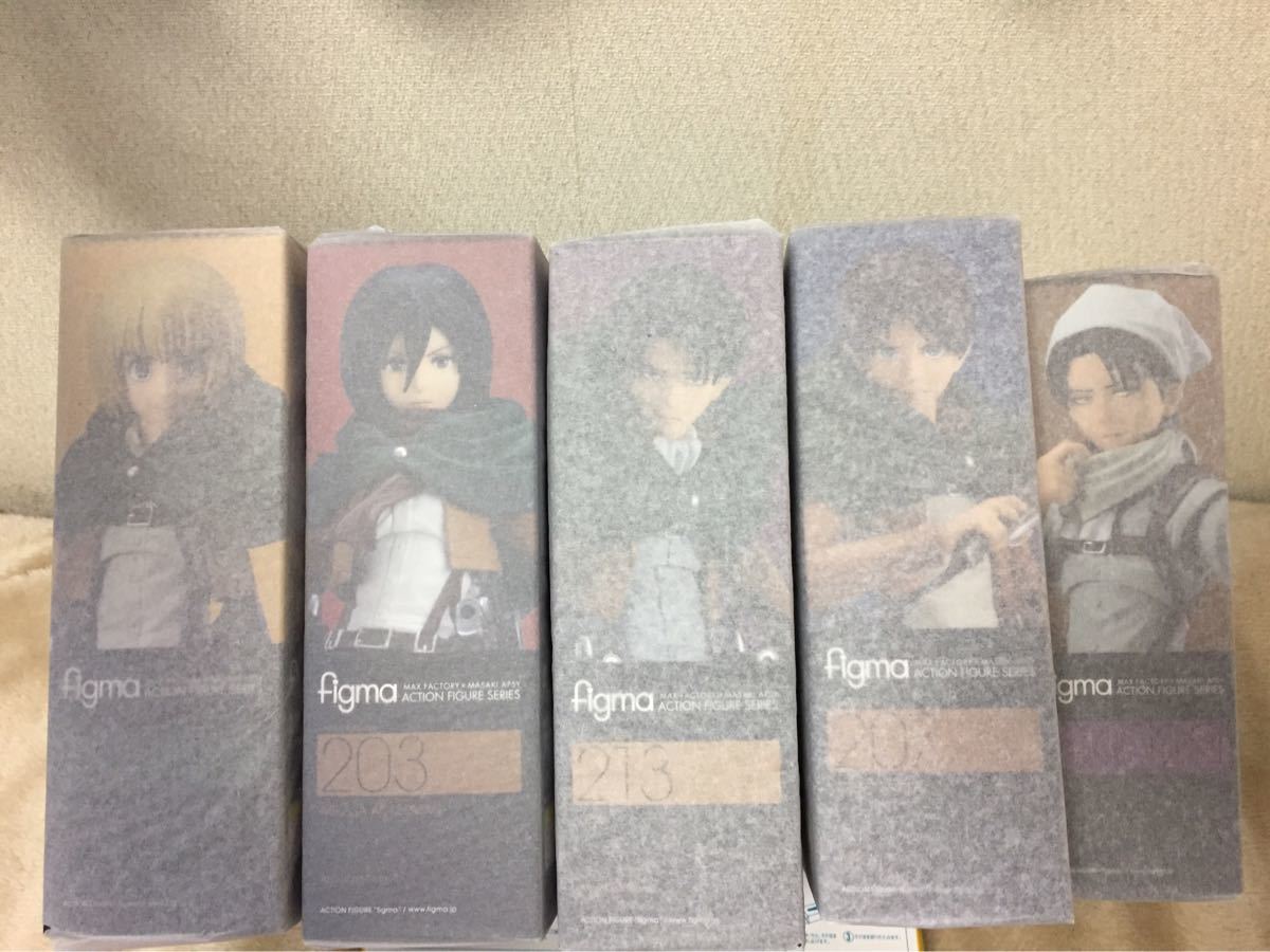 ◆新圖figma推進巨人5身體設置艾倫河Almin Mikasa清潔復興正版◆ 原文:◆新品 figma 進撃の巨人 5体セット エレン リヴァイ アルミン ミカサ お掃除リヴァイ 正規品◆