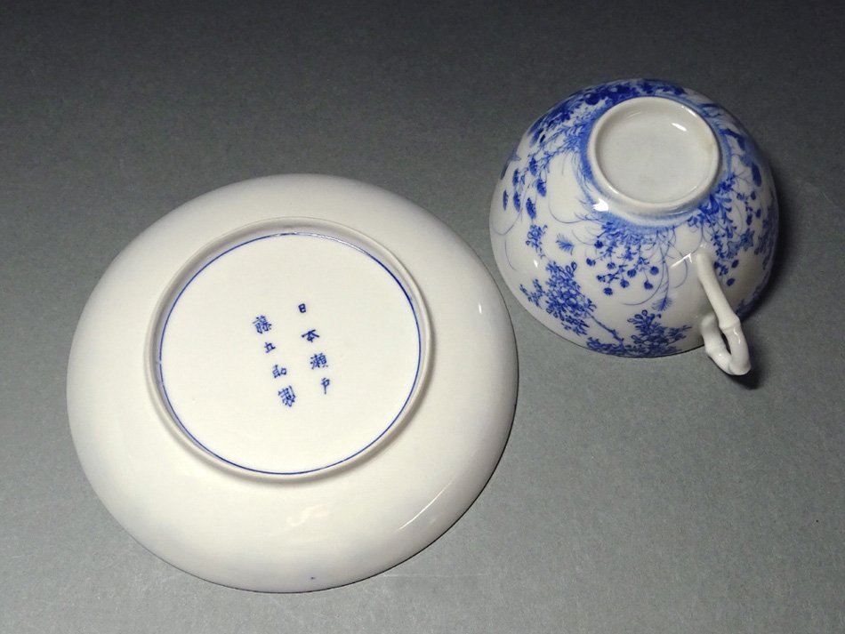 慶應◇明治時代~【有田深川製磁・瀬戸加藤五助】製 カップ 慶應◇明治時代~【有田深川製磁・瀬戸加藤五助】製 カップ