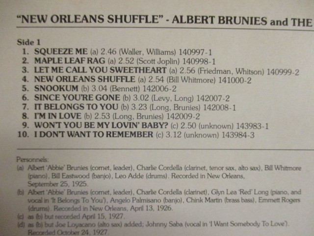 Albert Brunies And The Halfway House Orchestra ： New Orleans Shuffle LP (( Big Band / Swing Jazz / 落札5点で送料無料_画像3