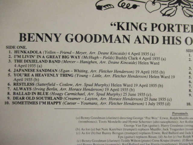 Benny Goodman And His Orch. ： King Porter Stomp( 1935 Sessions ) LP (( Big Band / Swing Jazz / 落札5点で送料無料_画像3