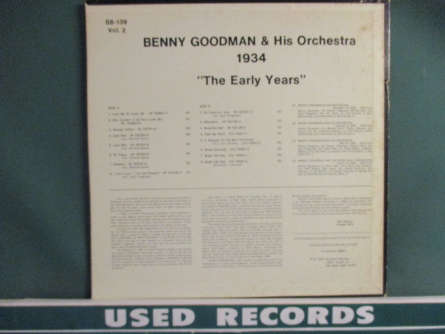Benny Goodman And His Orchestra ： The Early Years Volume #2 LP (( Big Band / Swing Jazz / 落札5点で送料無料_画像2