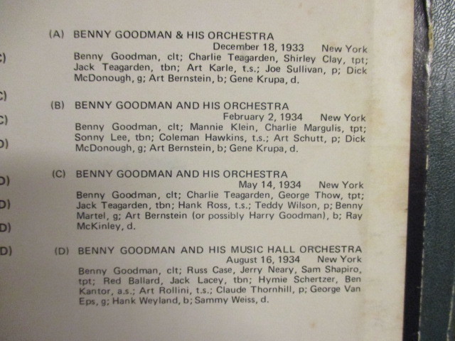 Benny Goodman And His Orchestra ： The Early Years Volume #2 LP (( Big Band / Swing Jazz / 落札5点で送料無料_画像5