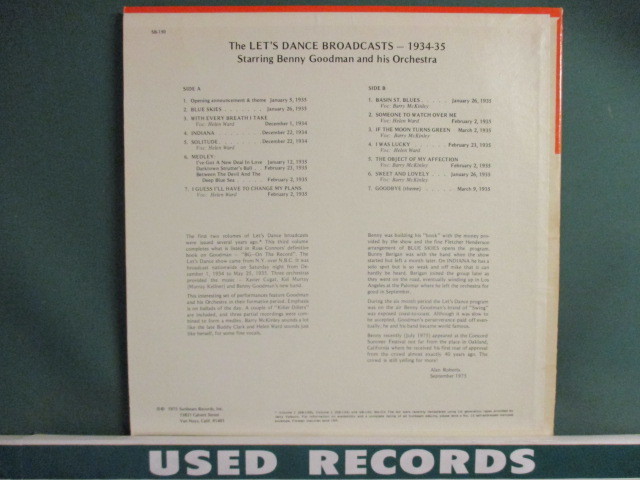 Benny Goodman And His Orchestra ： The Let's Dance Broadcasts 1934-1935 LP (( Big Band / Swing Jazz / 落札5点で送料無料_画像2