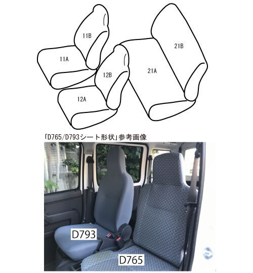 ベレッツァ シートカバー NEWプレミアム &リサイクルレザー ハイゼットカーゴ S320V/S321V/S330V/S331V[2005/10～2011/11 4人乗り車]D765_画像8