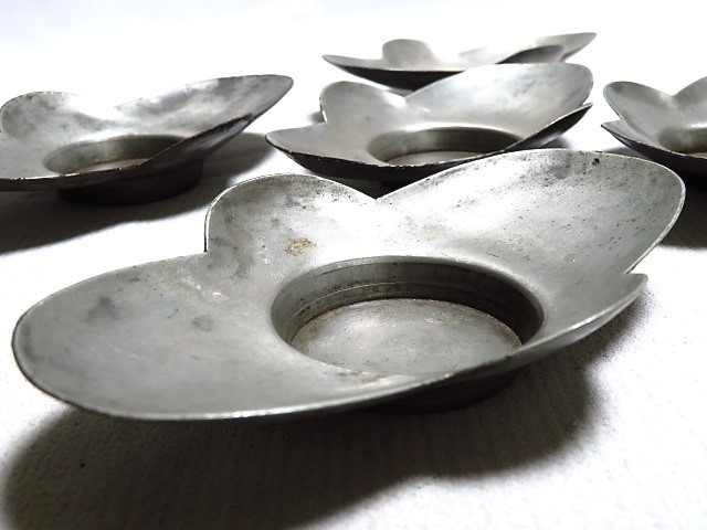 煎茶道具 古錫茶托5客 浄足 張廣徳製 茶道具 中国 唐物 煎茶道具 古錫茶托5客 浄足 張廣徳製 茶道具 中国 唐物