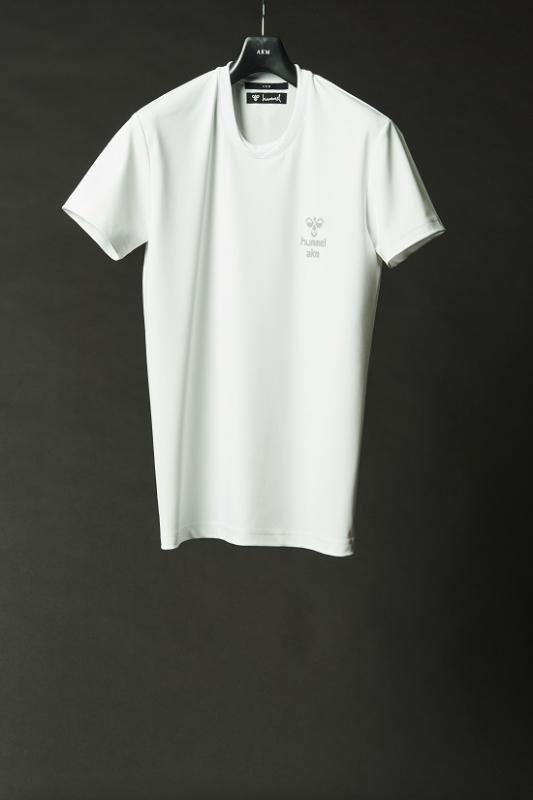 AKM×hummel S/S HYBRID TEE 半袖Tシャツ Lサイズ 【ホワイト】 T178-PET069-L WHITE