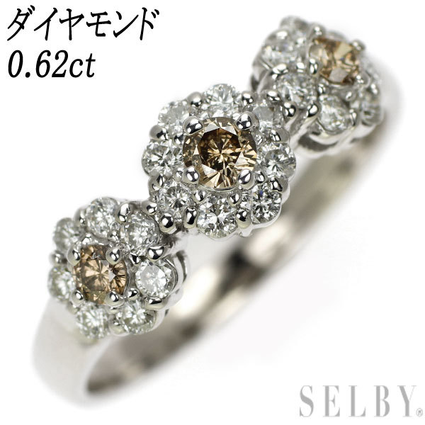 K18WG ダイヤモンド リング 0.62ct フラワー 出品5週目 SELBY boussias.cy