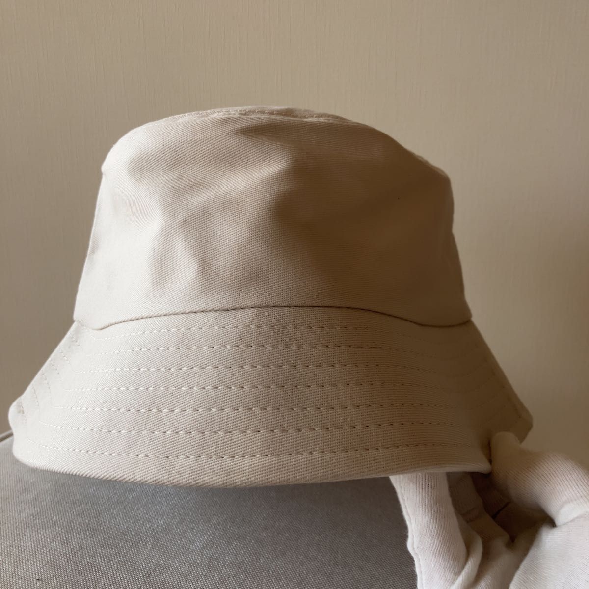 バケットハット　コットンベージュ　綿　韓国　帽子　メンズ　レディース　UVカット 紫外線対策