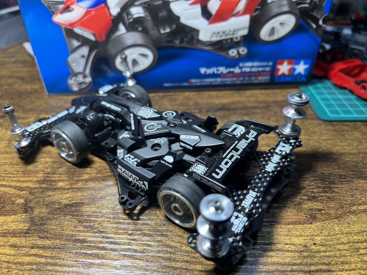 マッハフレーム BMAX 純正パーツのみ レアカーボン多数 タミヤ Yahoo!オークション - 完成品タミヤ ミニ四駆 マッハフレームFM