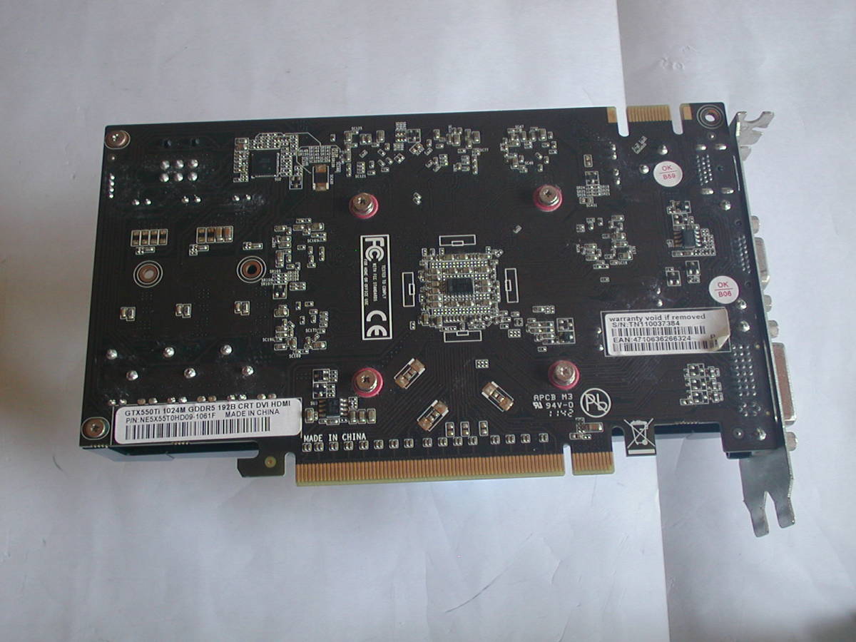 ビデオボード GeForce GTX550Ti GDDR5 192B 1024MB CRT DVI HDMI 動作OK k01_画像3