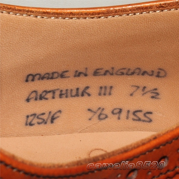 JOSEPH CHEANEY ジョセフチーニー ウィングチップ ドレスシューズ ARTHUR III 茶色 ブラウン DARK LEAF 7.5 約26cm 英国製 美品 使用僅か_画像4