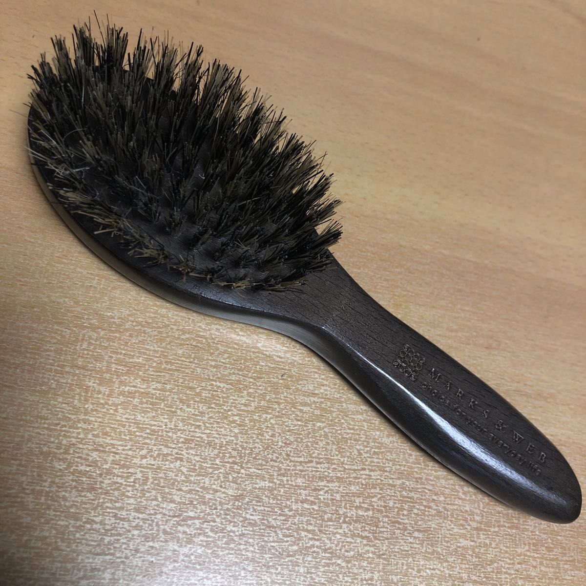MARKS&WEB ウッド ブローブラシ ブラウン 豚毛 木製 ヘアブラシ くし