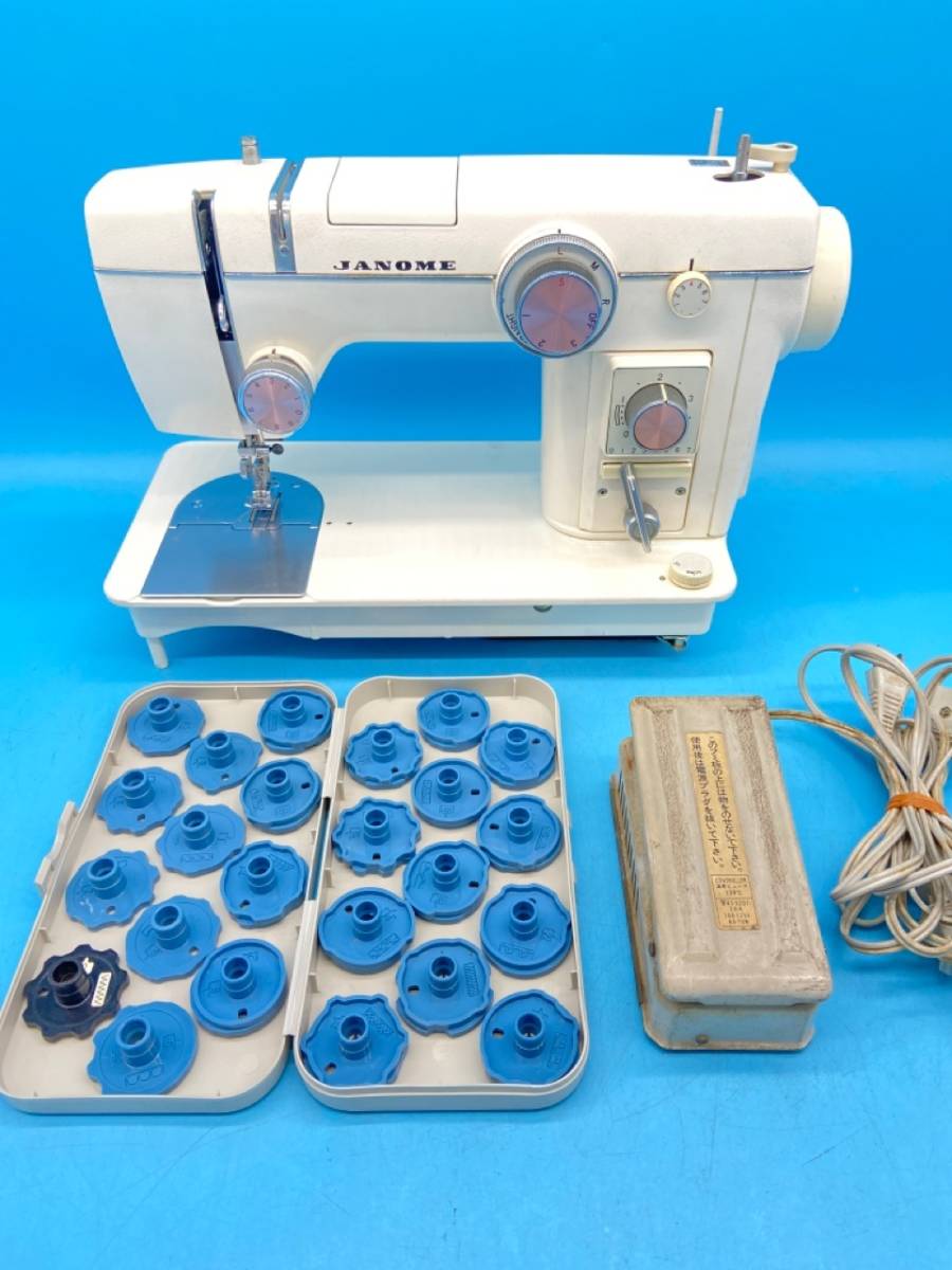 現状品 通電確認済 JANOME/ジャノメ ミシン トピアエース 802 収納台付