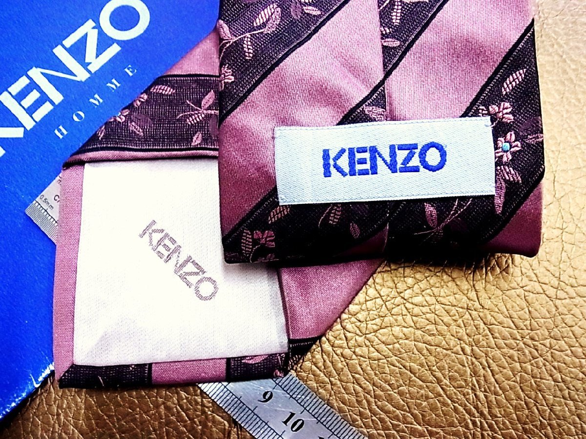 * хорошая вещь *3R04705[KENZO] Kenzo [ цветок растения полоса рисунок ] галстук 