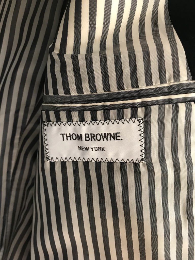 トムブラウン カシミアバルカラーコート ダークネイビー サイズ0 THOM BROWNE トリコロール ストライプ　高橋幸宏 モンクレール ガムブルー_画像7