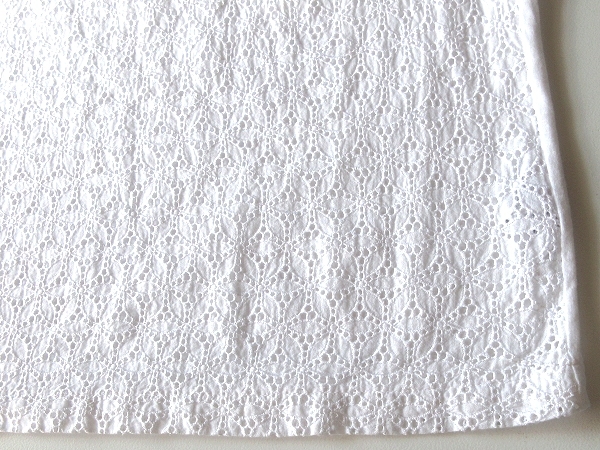 45rpm コットン 布帛×天竺 カットワーク レース Tシャツ 半袖 カットソー 1 白 ホワイト 日本製 ネコポス対応 Umii908 Badou-R_画像6