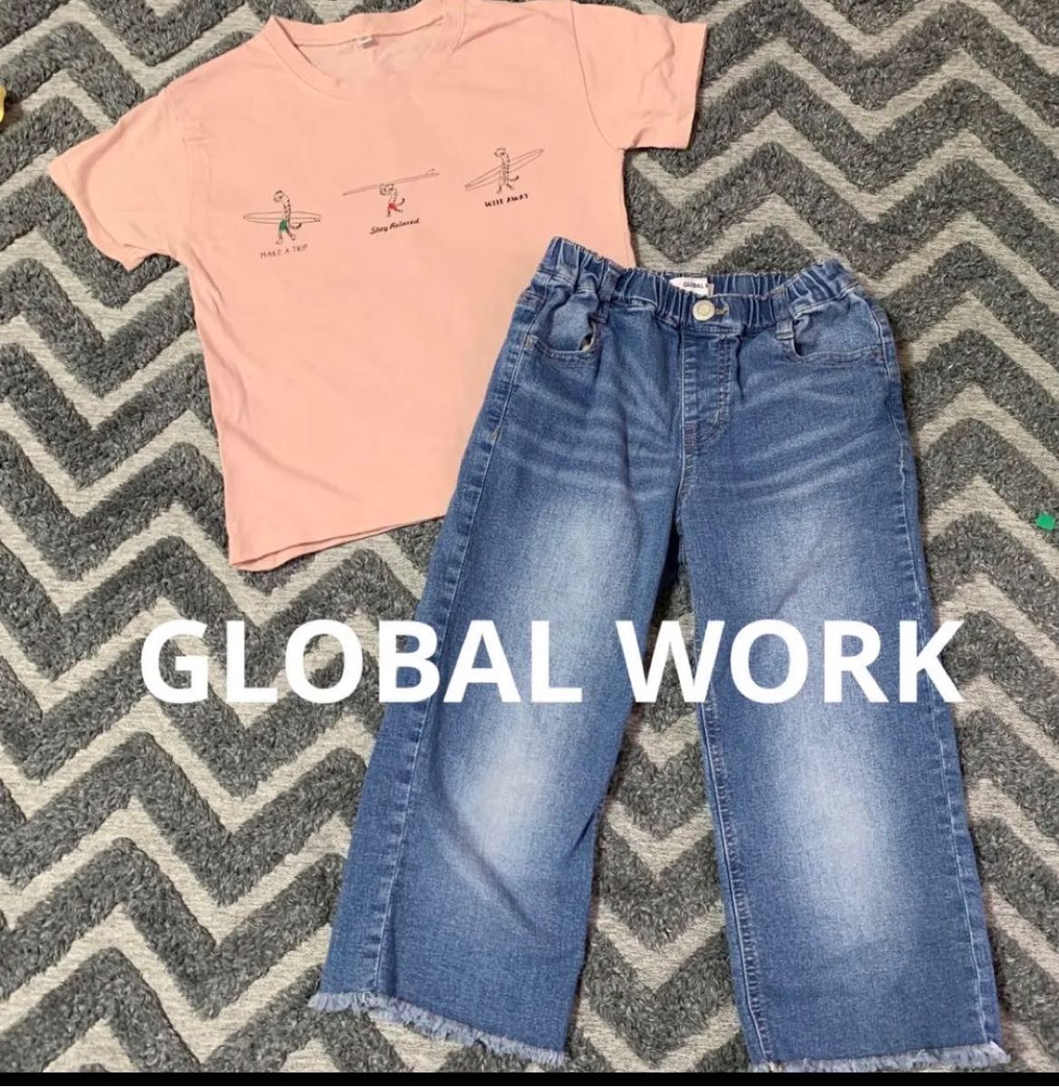 GLOBAL WORK デニムパンツ　半袖Tシャツセット
