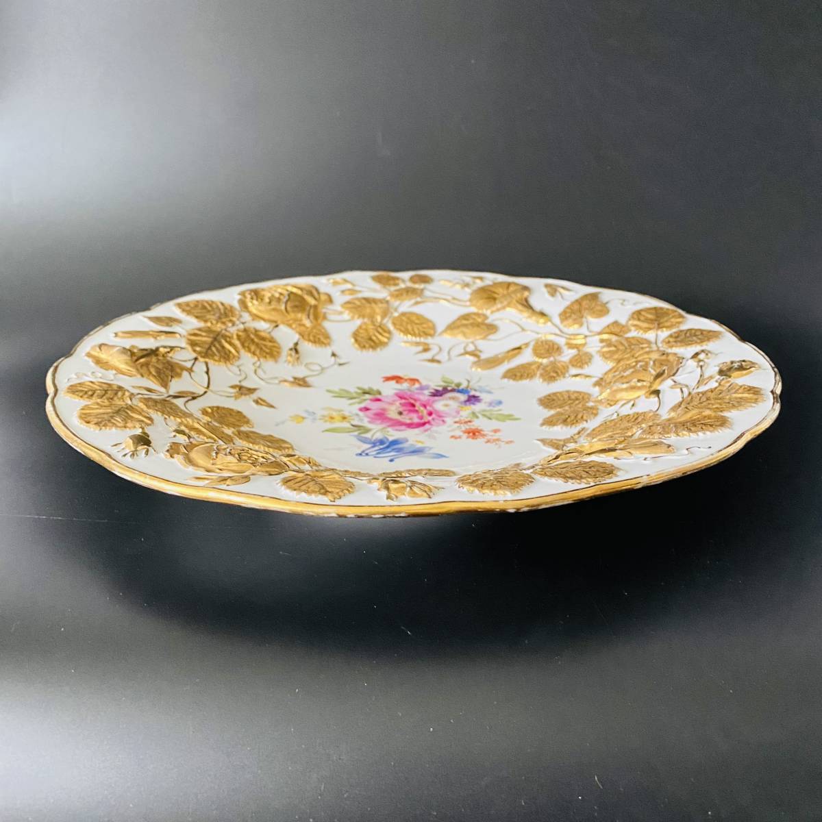 ☆マイセン☆1級品 プレート 花柄 ゴールドグランツ バラ 29cm