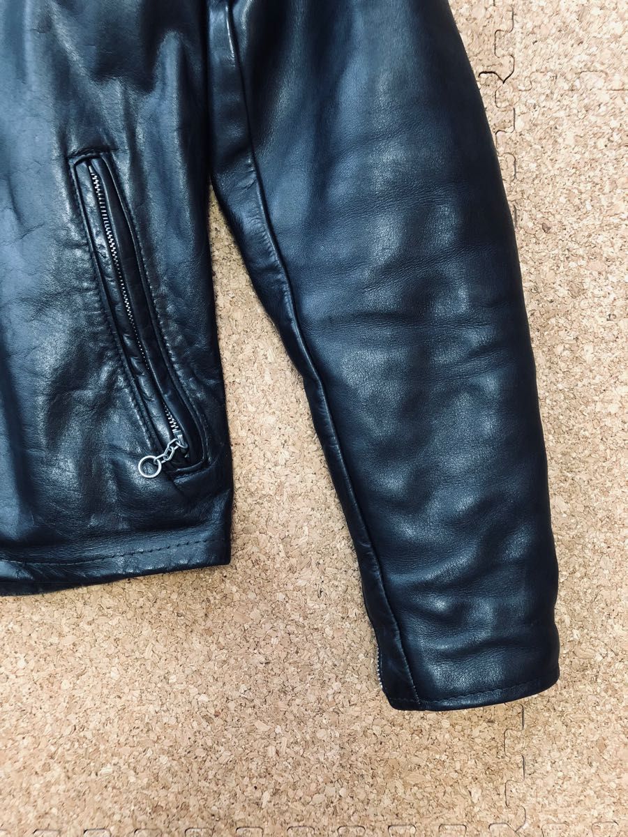 ショットSchott 643 襟付きシングルライダースジャケット 36インチ