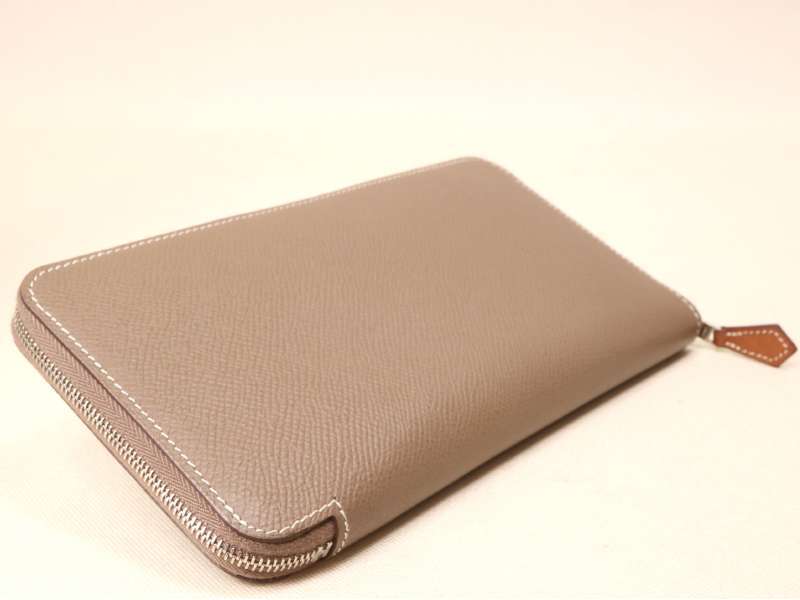 エルメス 美品 アザップロングシルクイン A刻印 ラウンドファスナー長