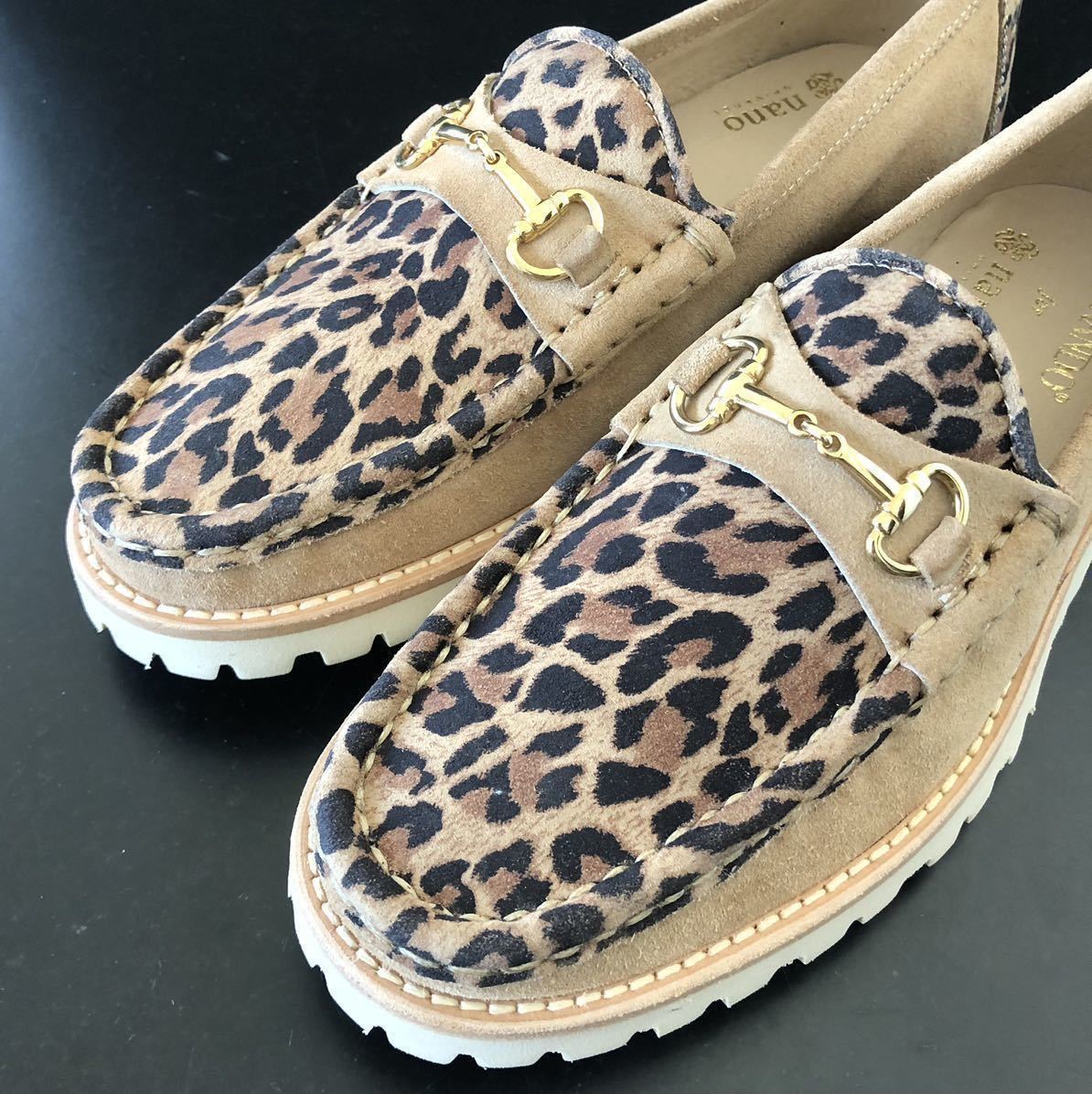 完売 nano universe別注レオパード★CAMINANDO MONTAGNA BIT COMBI LOAFERS LEOPARD 新品US8★ビットローファー カミナンド ナノユニバース_画像5