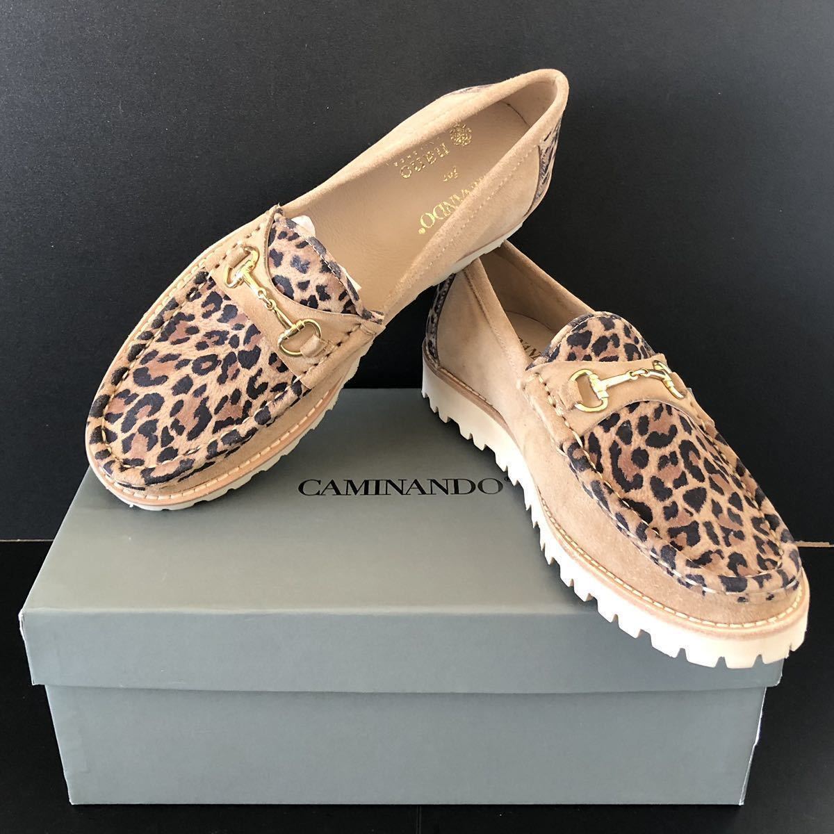 完売 nano universe別注レオパード★CAMINANDO MONTAGNA BIT COMBI LOAFERS LEOPARD 新品US8★ビットローファー カミナンド ナノユニバース_画像2