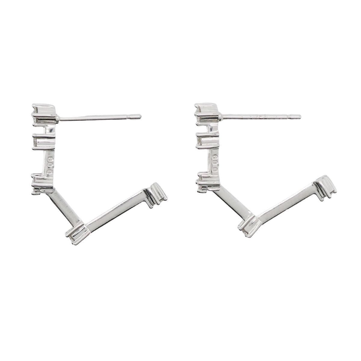 ピアス K18WG ダイヤ0.09ct/0.09ct ステーション 揺れる | noonanwaste.com