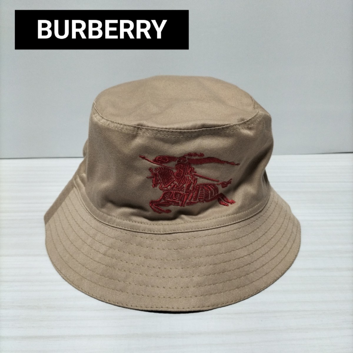 超歓迎された BURBERRYビッグホース刺繍バケットハット リバーシブル